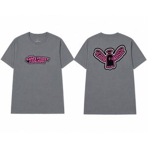 Lonely Ghost The Lonely Ghost Club Gray Graphic Tee Pink Back Print Large